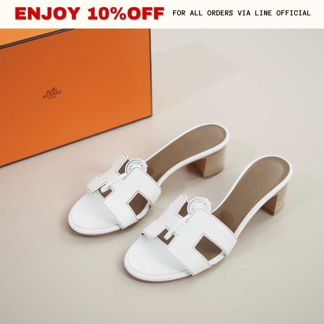 📍KEPT UNUSED📍HERMES Oasis Sandals สี Blanc | Shoes