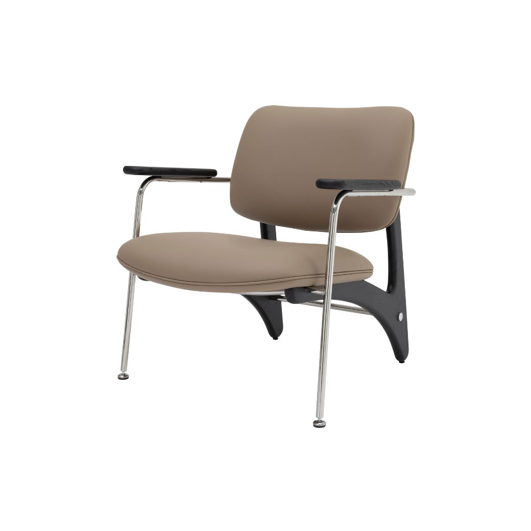 Modernform เก้าอี้อเนกประสงค์ ARCHINI รุ่น SPRING มีเท้าแขน โครง/ขาเงิน เบาะและพนักพิงหุ้มหนังเทียม