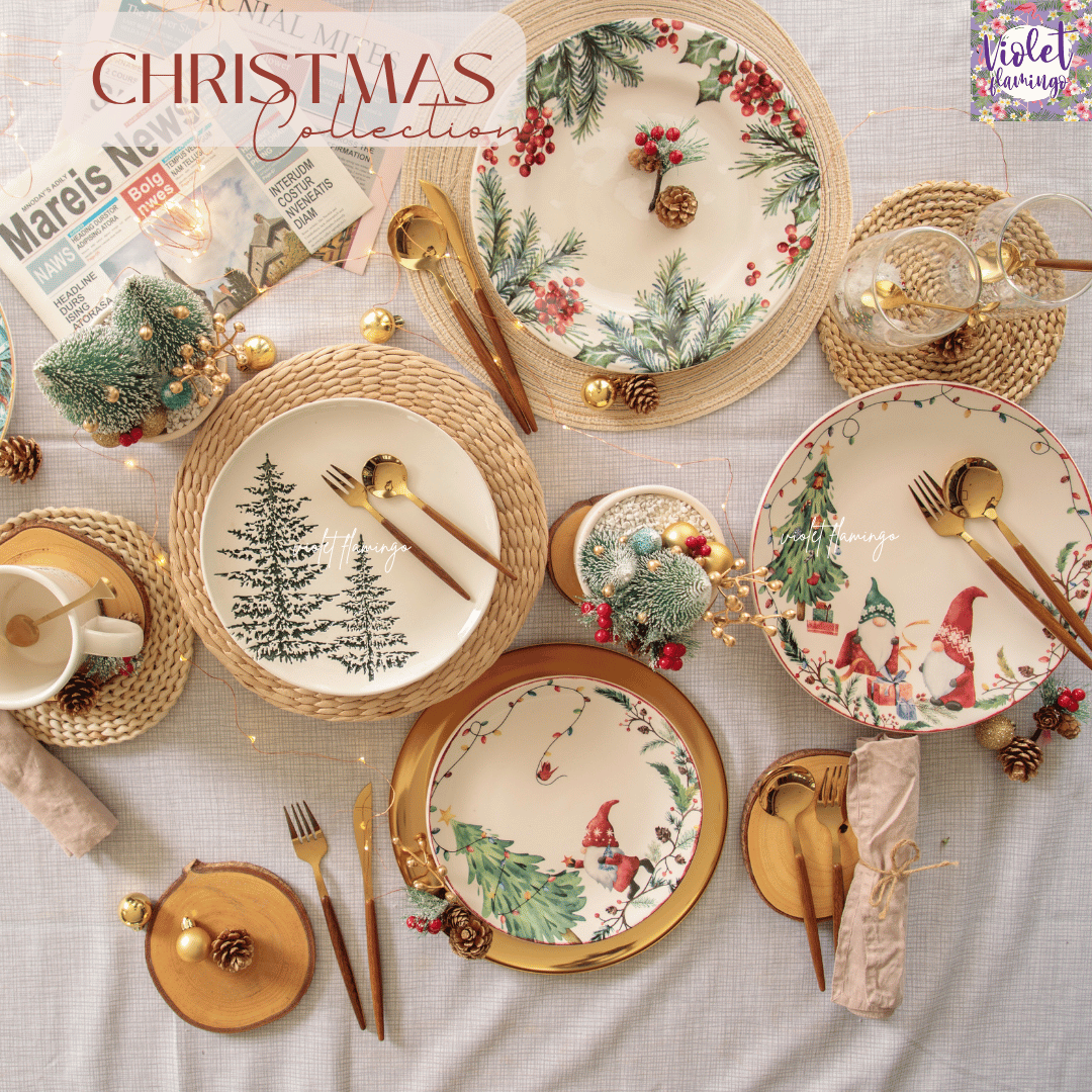 จานลายคริสมาสต์ วัสดุเป็นเซรามิค Christmas Collection