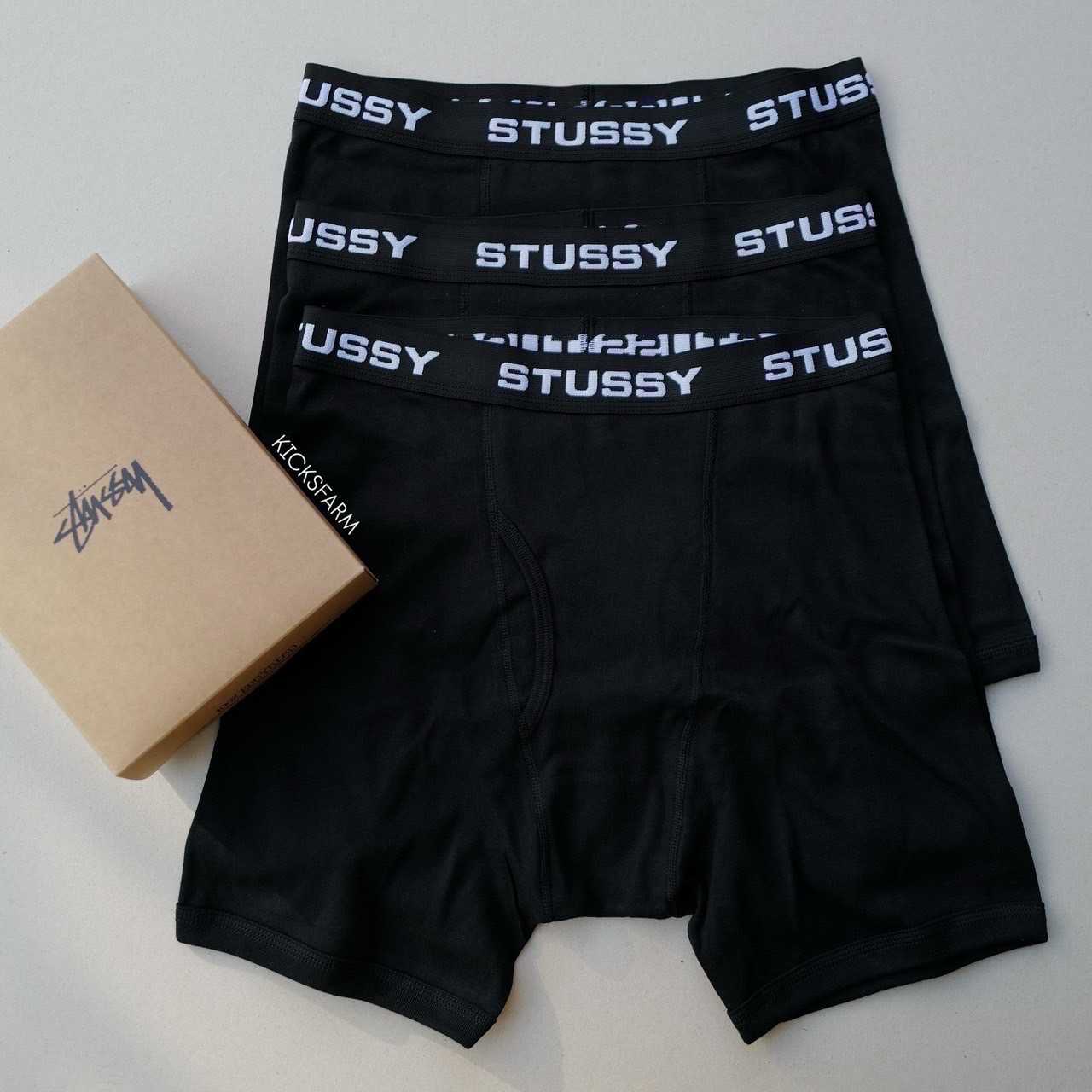 STÜSSY BOXER BRIEFS 3 PACKS - BLACK