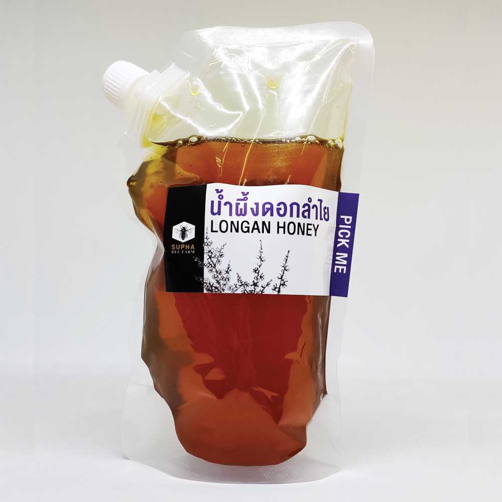 น้ำผึ้งดอกลำไย 800 กรัม ถุงรีฟิล Longan Honey 800g