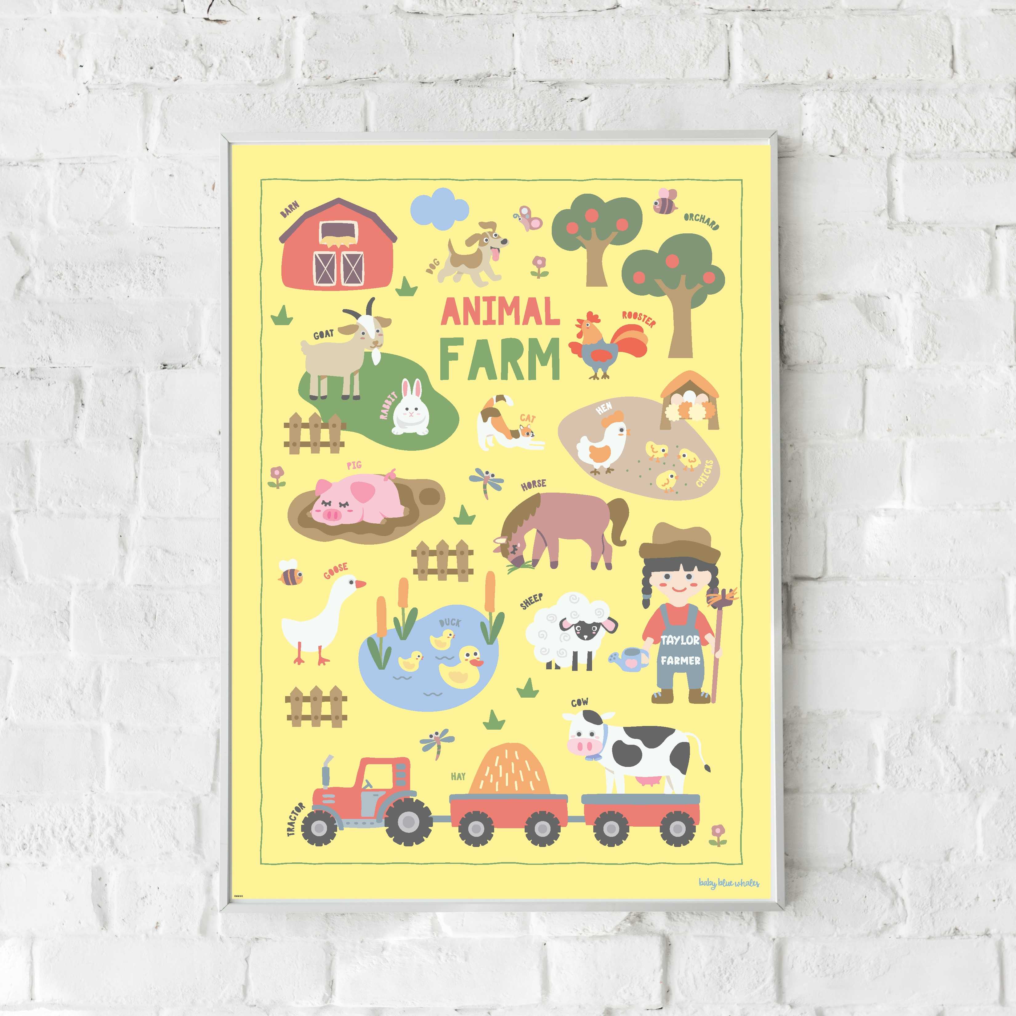 Farm Animals Poster (Girl)