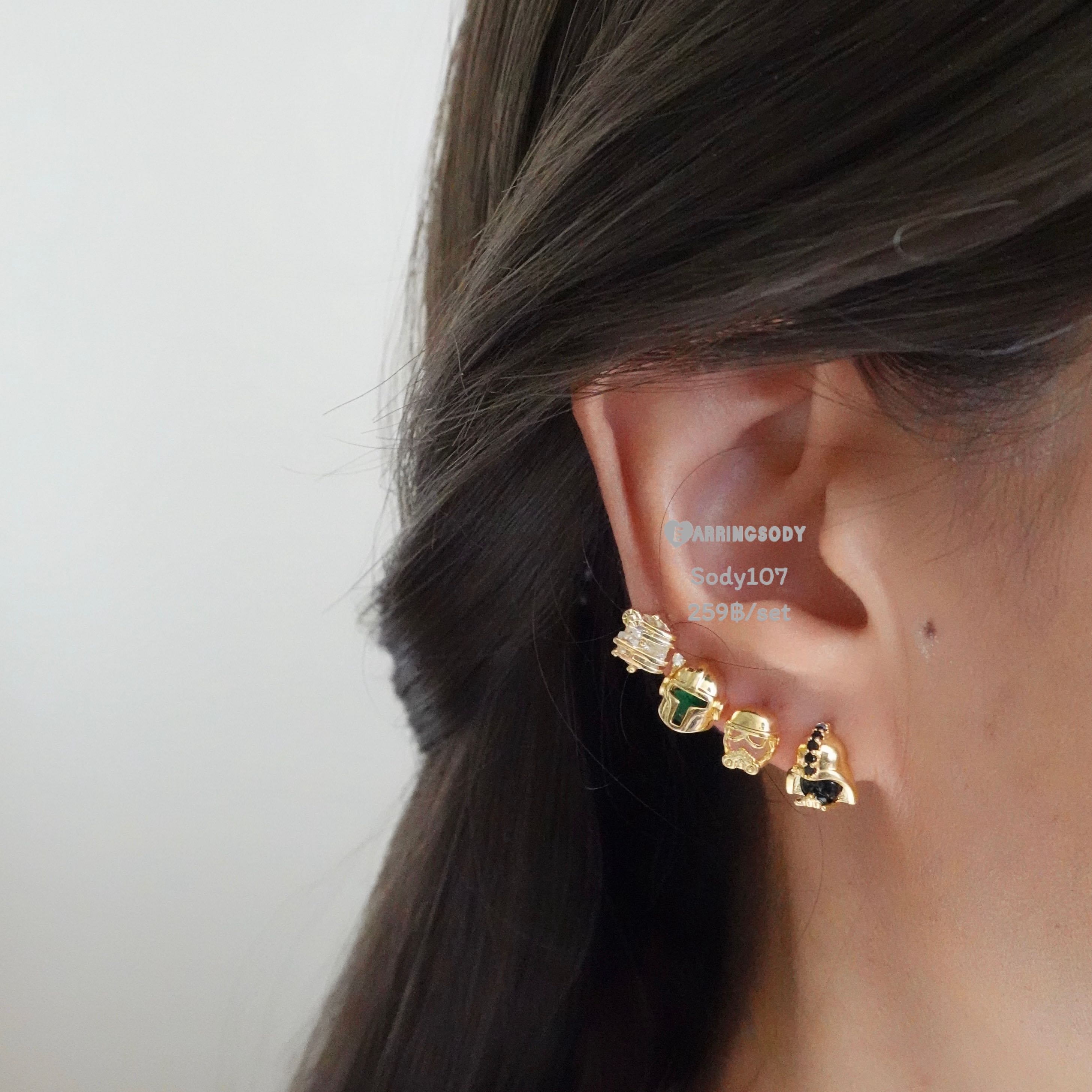 Sody107 Fairytales collection ต่างหูเซต4ชิ้น ต่างหูเงินแท้925