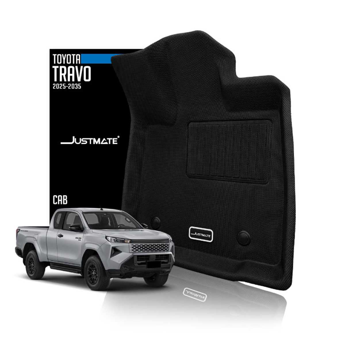 [JUSTMATE] TOYOTA พรมปูพื้นรถยนต์ HILUX TRAVO CAB 2025 - 2035 AT /MT เกียร์อัตโนมัติ / เกียร์ธรรมดา