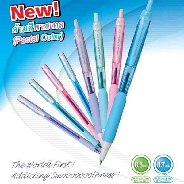 ปากกาลูกลื่น UNI JETSTREAM 101 แบบกด ขนาด 0.5 และ 0.7 MM