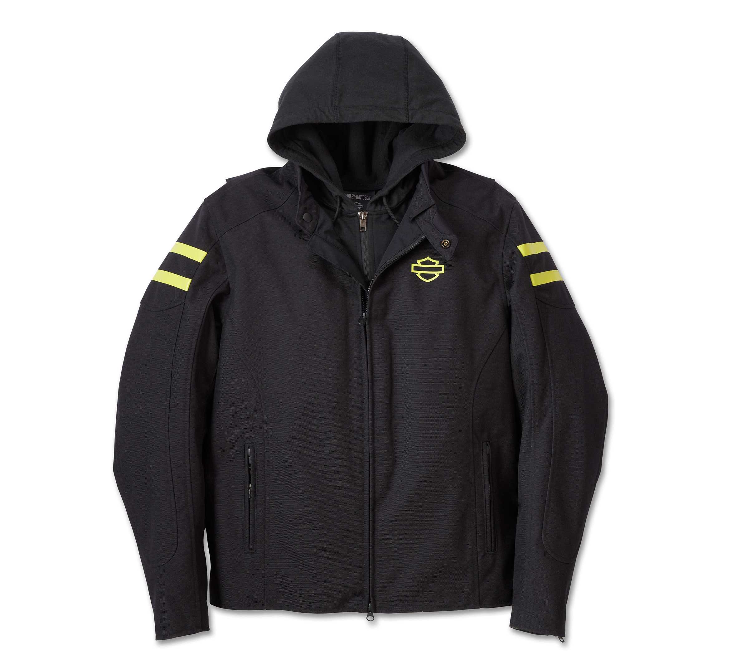 Harley-Davidson Men's Ovation 3-in-1 Textile Riding Jacket - Black Beauty & Wild Lime