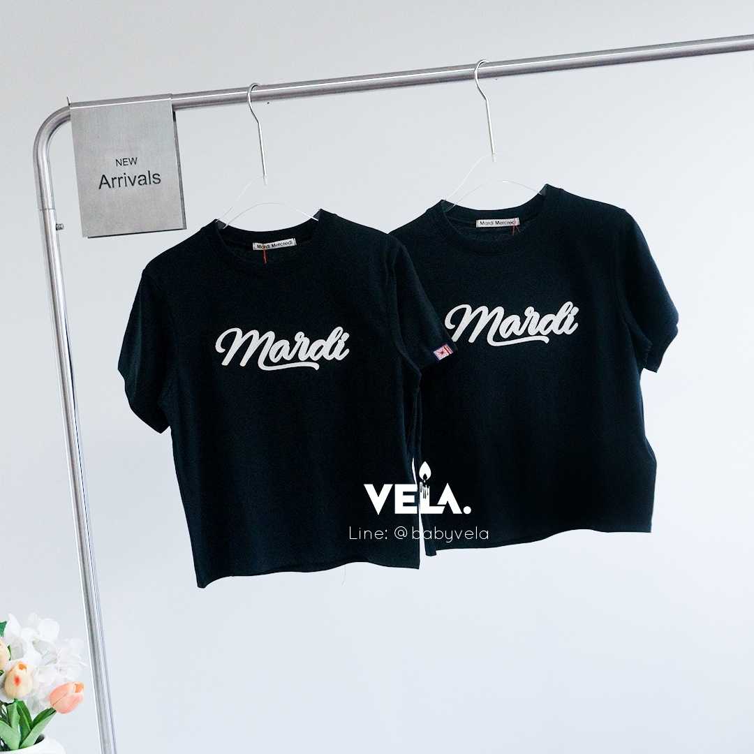 Mardi Slim T-Shirt Mardi Vintage Logo (Black Ivory)