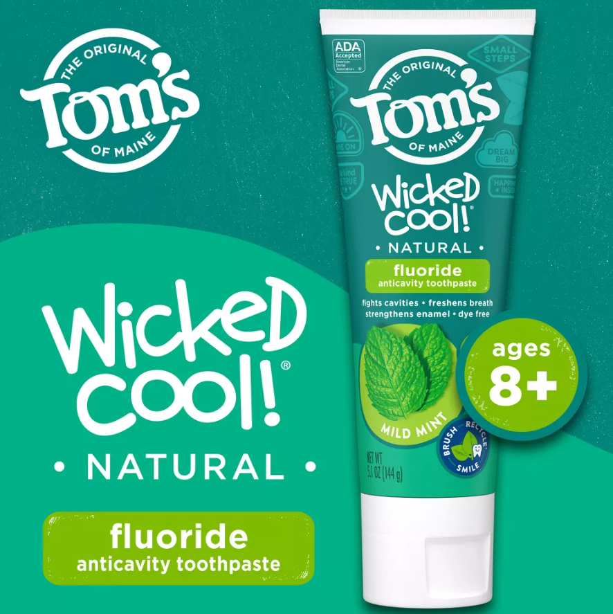 Tom's of Maine Wicked Cool! Anti-cavity Toothpaste กลิ่น Mild Mint จากอเมริกา พร้อมส่ง
