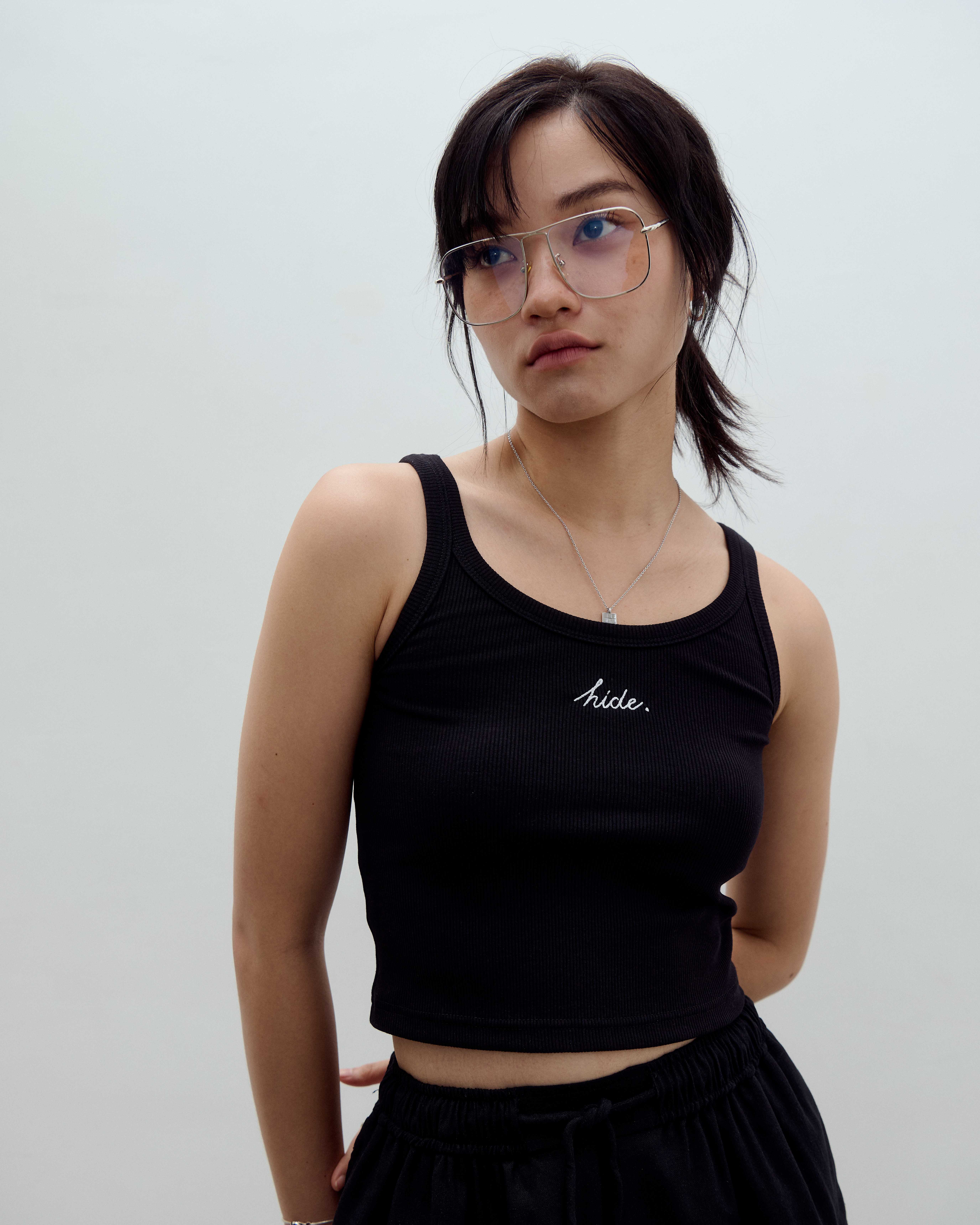H.051 - Logo Crop Tank - Black