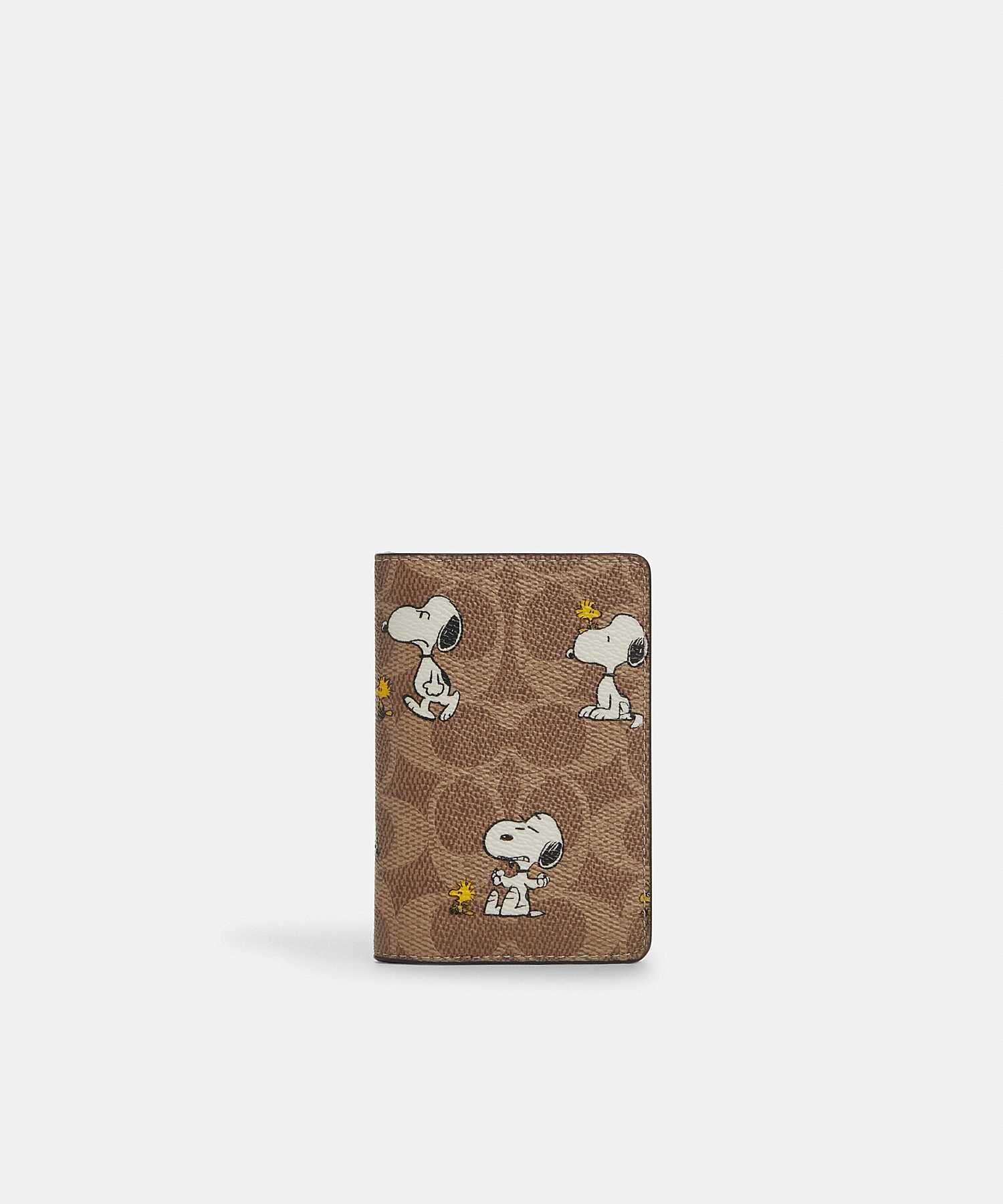 COACH X PEANUTS ID CARD WALLET IN SIGNATURE CANVAS WITH SNOOPY PRINT CBK50 TAM