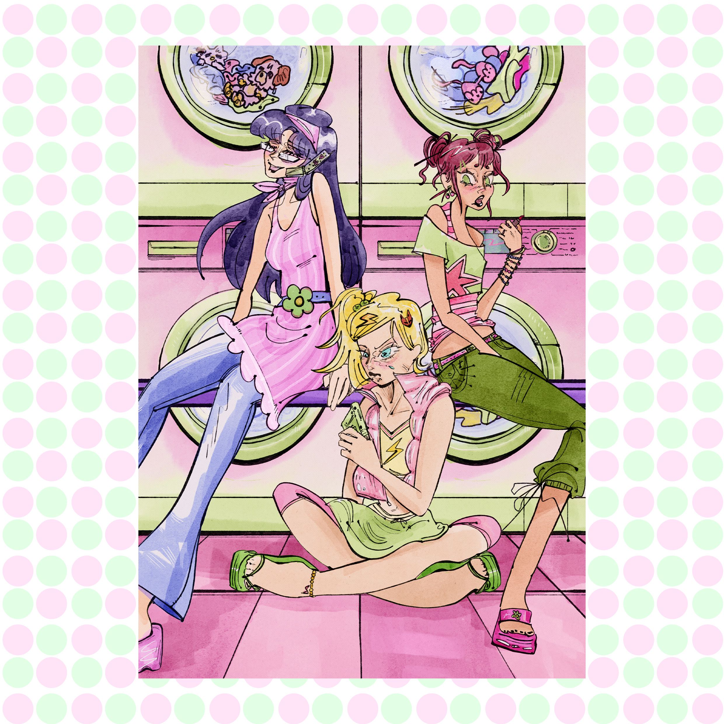 'morning angels art print ꕤ.ﾟ