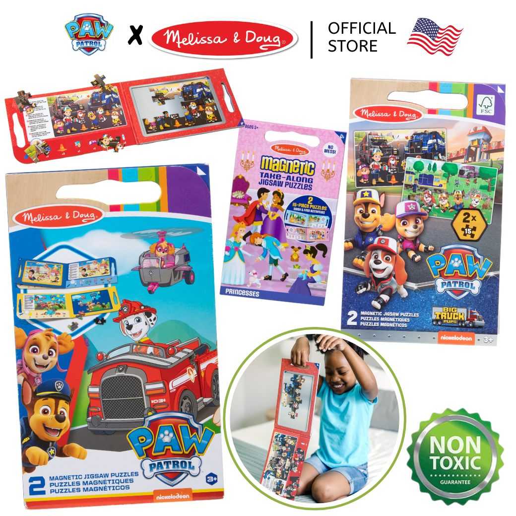 (ของแท้ USA) จิ๊กซอว์แม่เหล็ก 15 ชิ้น 2 ภาพ พกพาสะดวก Magnetic Jigsaw Puzzles Melissa & Doug 33262