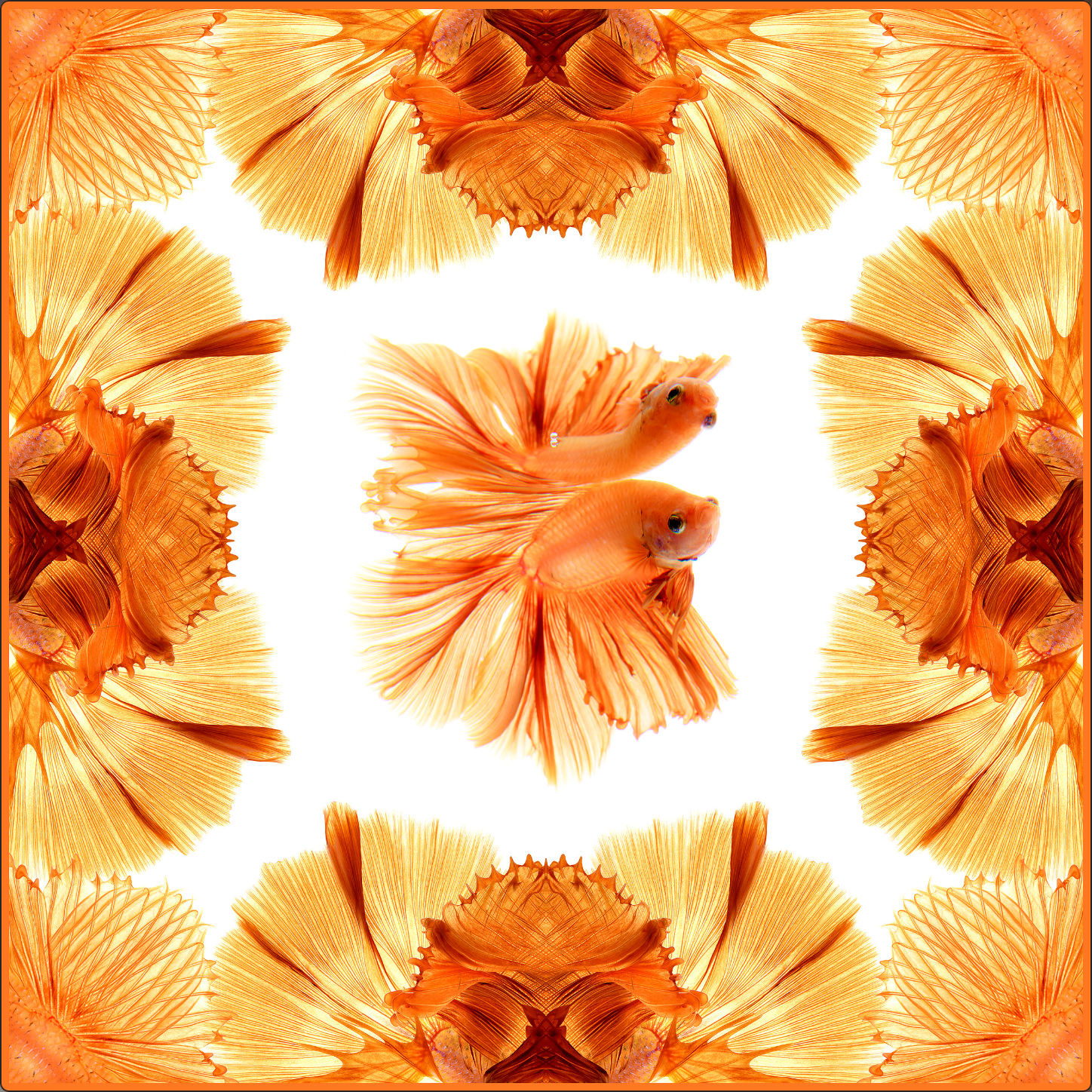 Duo Orange Halfmoon Betta  Scarf - White/Orange