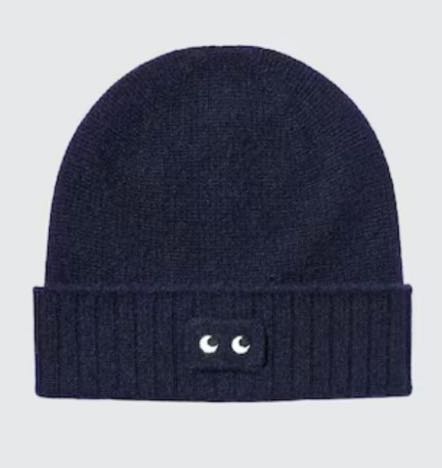 Anya X Uniqlo  100% Cashmere Knit Beanie - Navy