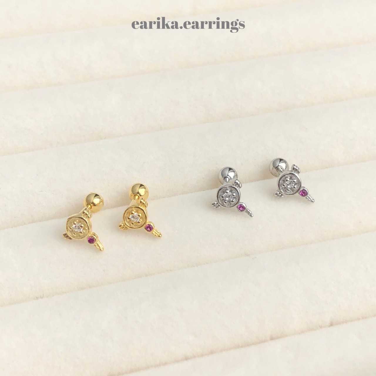 earika.earrings - sailormoon piercing จิวหูเงินแท้คฑาเซลามูน (มีให้เลือกสองสี) (ราคาต่อชิ้น)