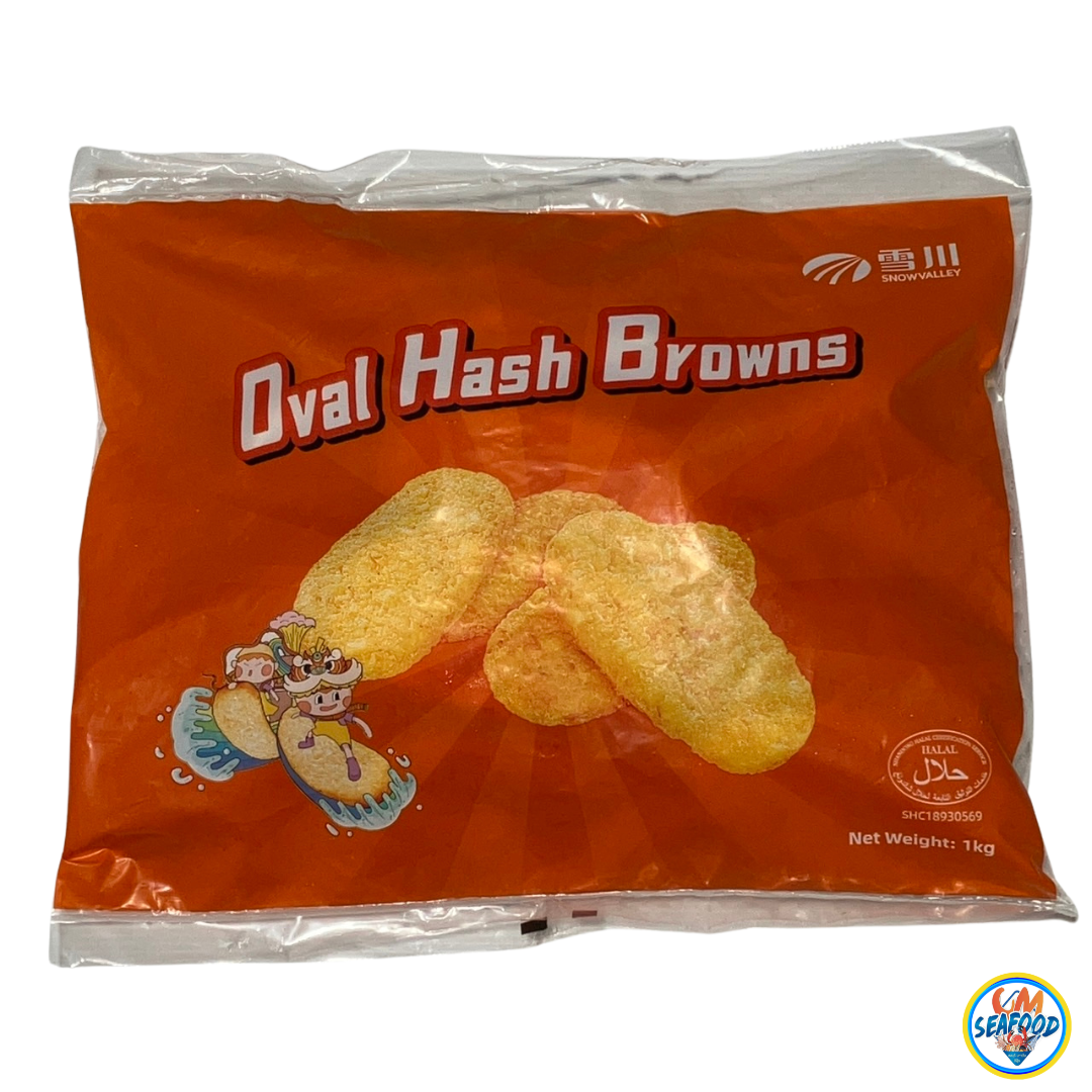 (วงกลม) (แพ็ค 1 kg) แฮชบราวน์ มันฝรั่งปรุงรสแช่แข็ง