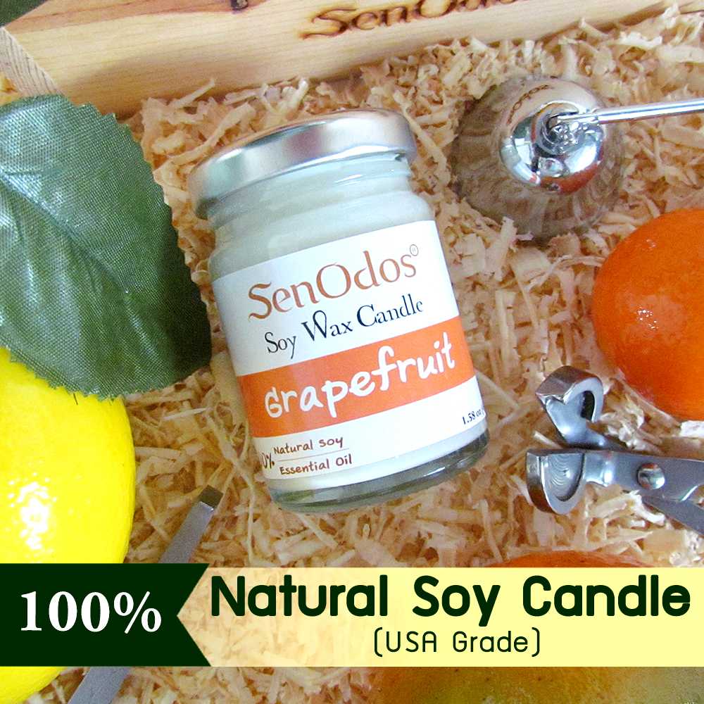 เทียนหอม อโรม่า เทียนหอมสปา Grapefruit  Scented Soy Candle Aroma 45 g - กลิ่นเกรปฟรุตแท้