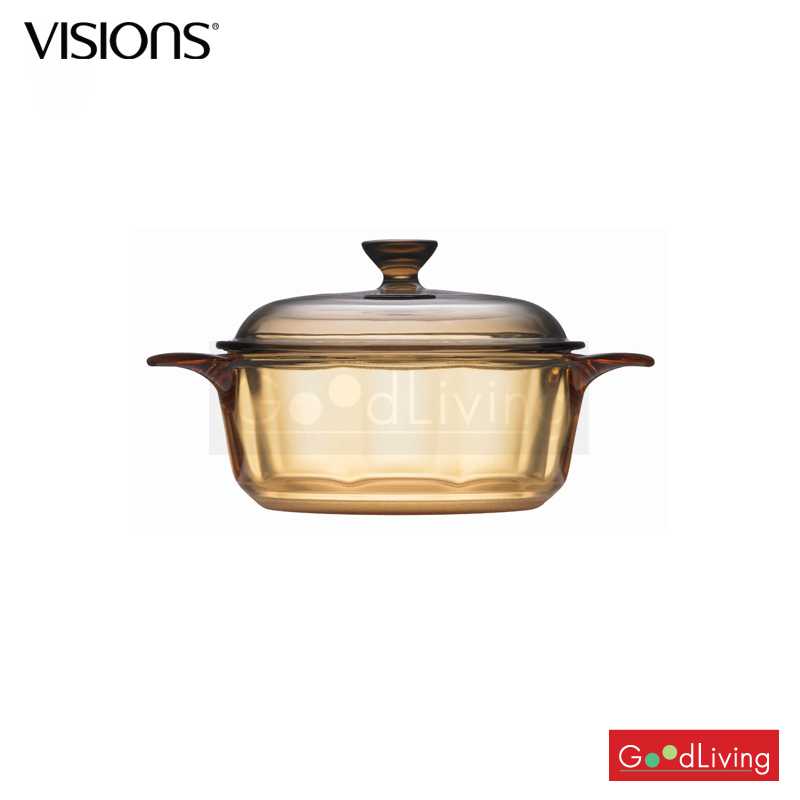 Visions หม้อแก้วทนไฟพร้อมฝา ขนาด 0.8 L./ V-01-VS 08/CL