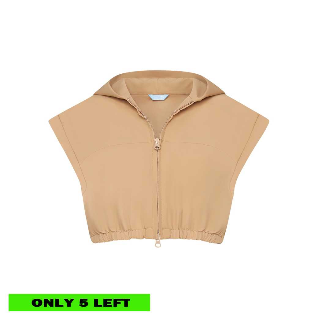 NYLON HOODIE - BROWN
