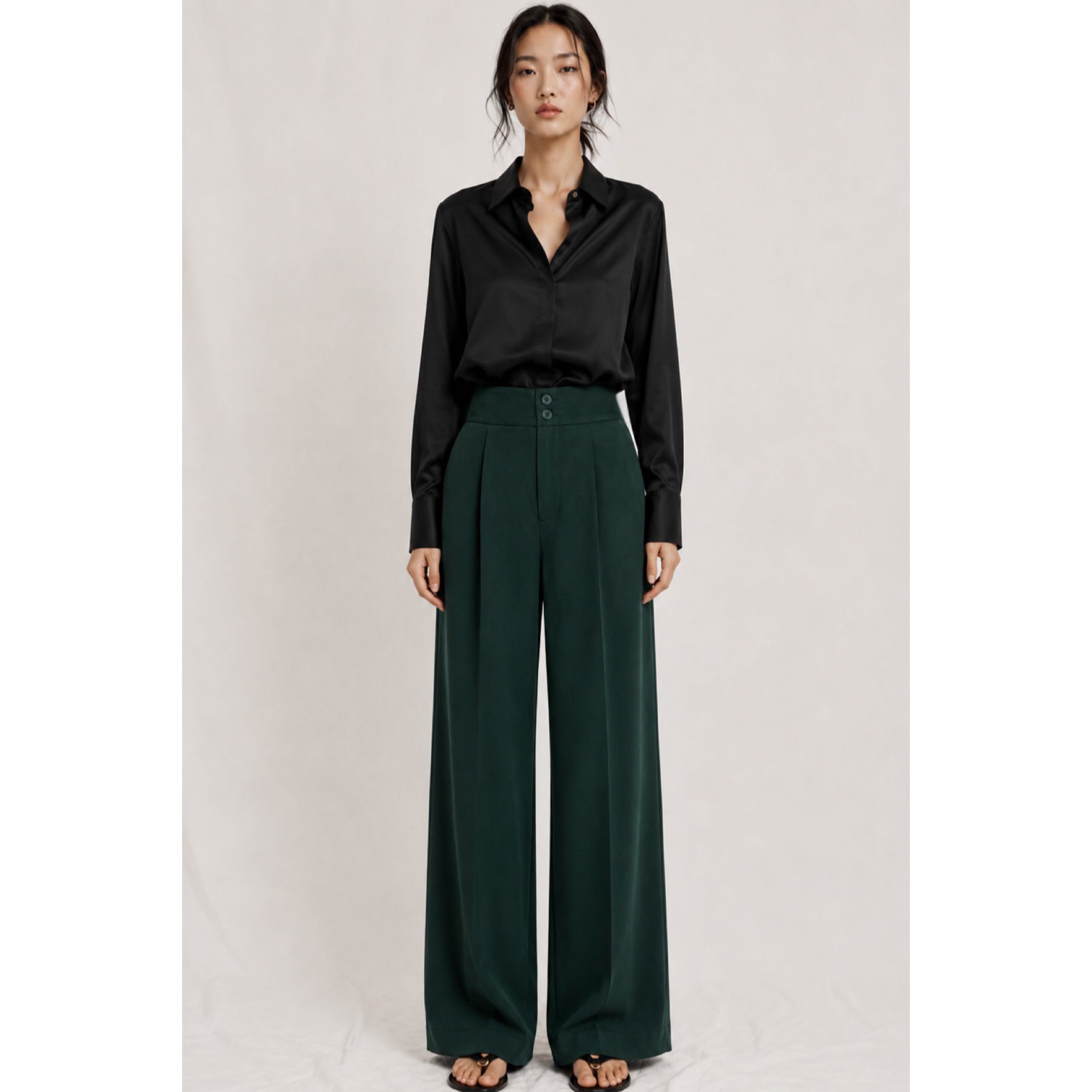 GREEN STRAP PANTS