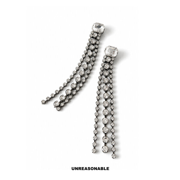 ต่างหูยาว ต่างหูคลิป ต่างหูก้านเงินแท้ น้ำหนักเบา สวยใส่สบาย UA0403-01 Unreasonable Accessories