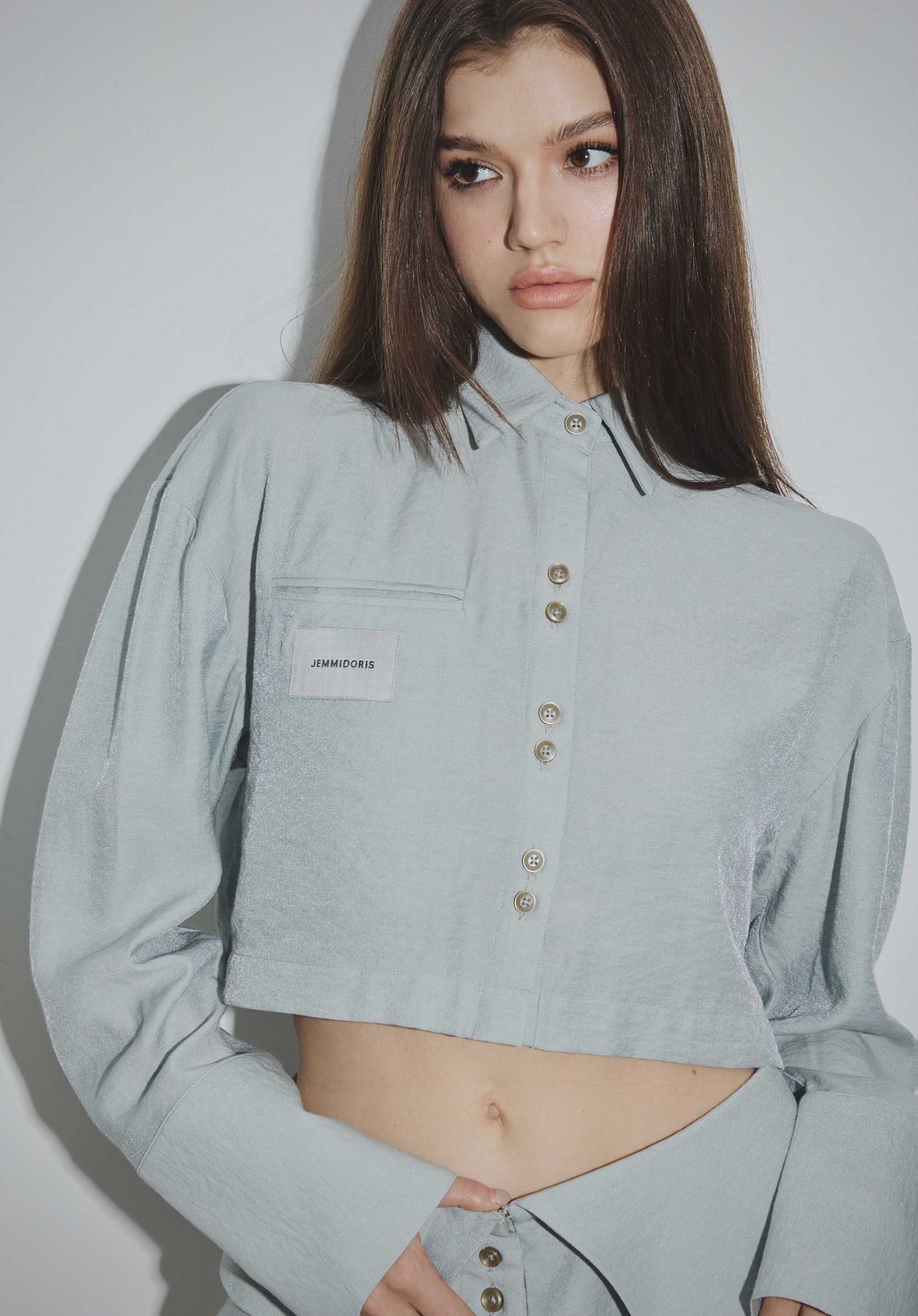 MOLLEY CROPPED TOP CLOUDY GREY