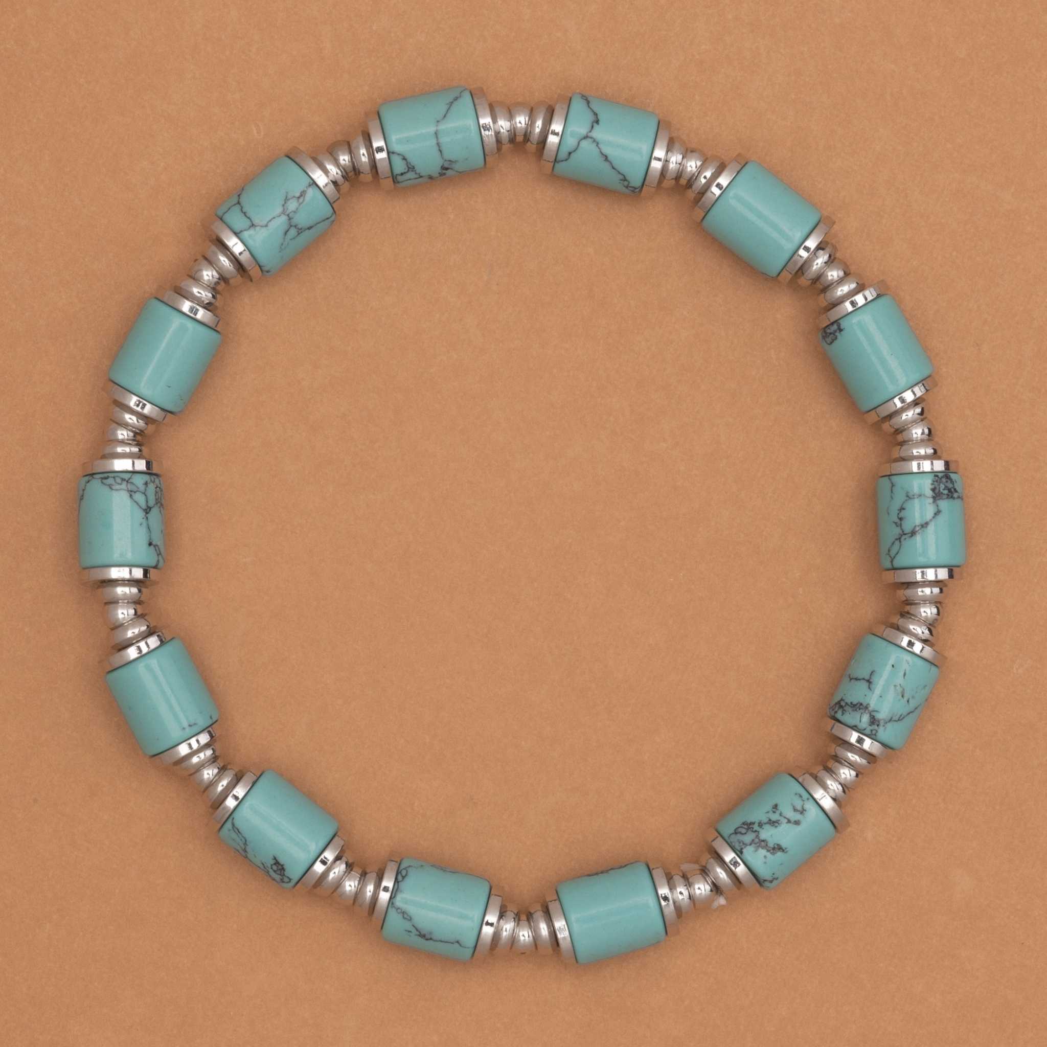 TURQUOISE CHUNKY STRETCHY BRACELET