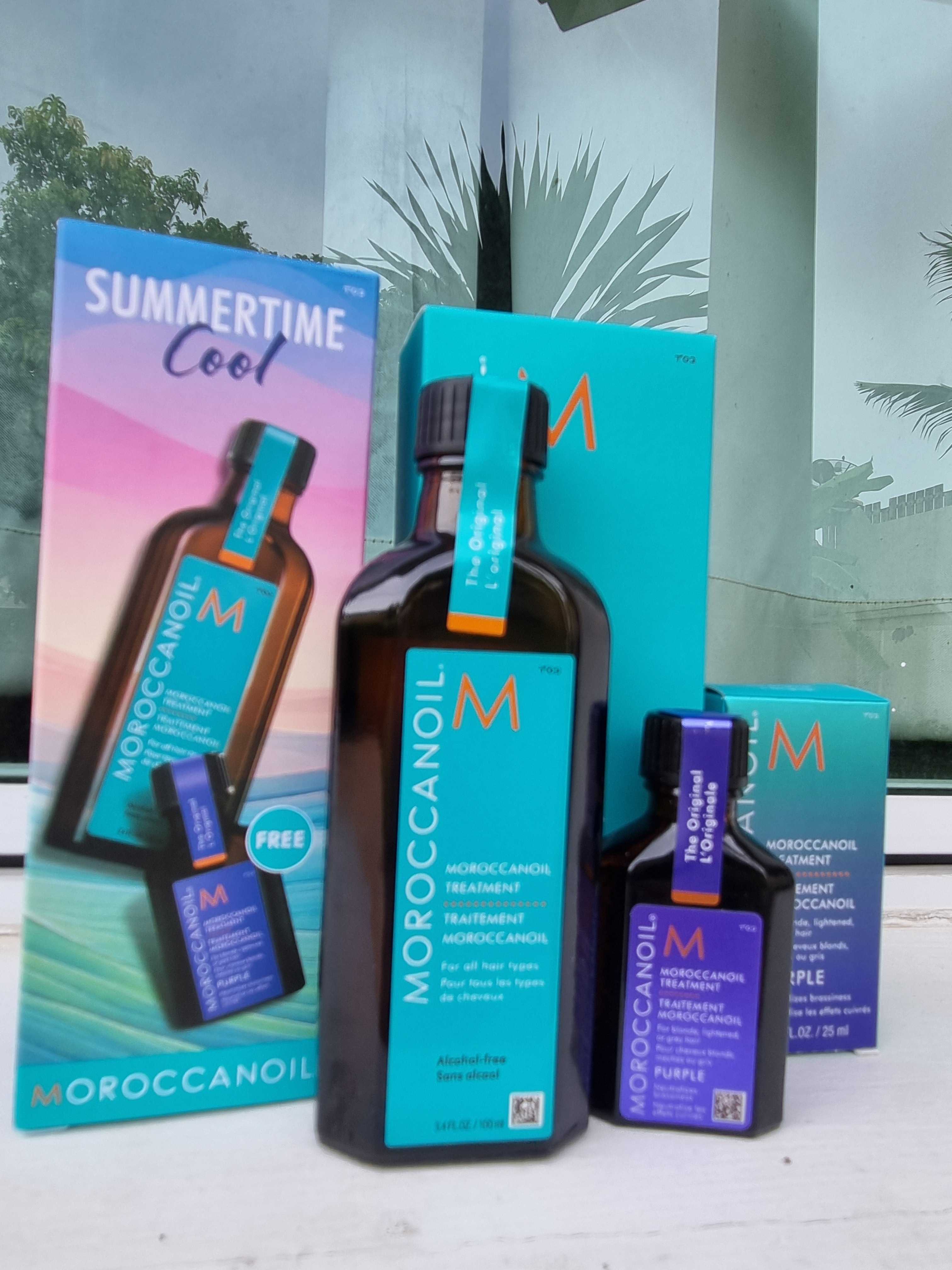 Moroccnoil cool summer set น้ำมันอาแกนออยชนิดนวด 100ml  แถมฟรี ขวด moroccanoil purple 25ml