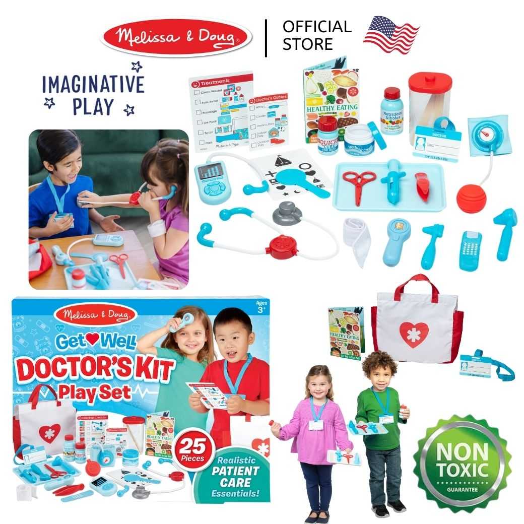 (ของแท้ USA)ของเล่นคุณหมอ อุปกรณ์คุณหมอ ชุดอาชีพ Get Well Doctor's kit Melissa & Doug 8569