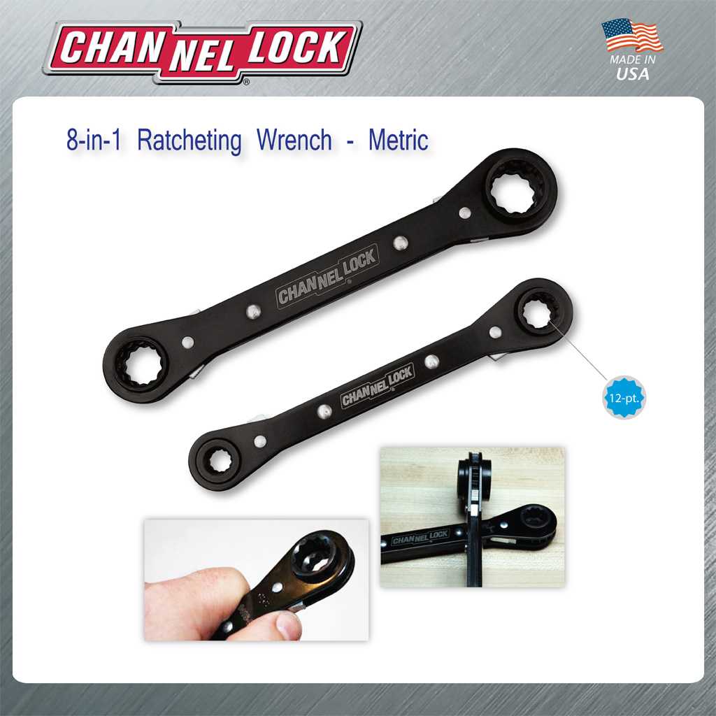 ชุดประแจแหวนเกียร์ CHANNELLOCK  Made in USA  8ขนาด - มิล #841M