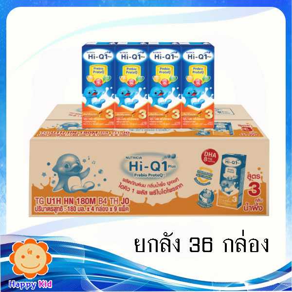 ไฮคิว1+ UHT น้ำผึ้ง 4x180 มล. 1 ลัง