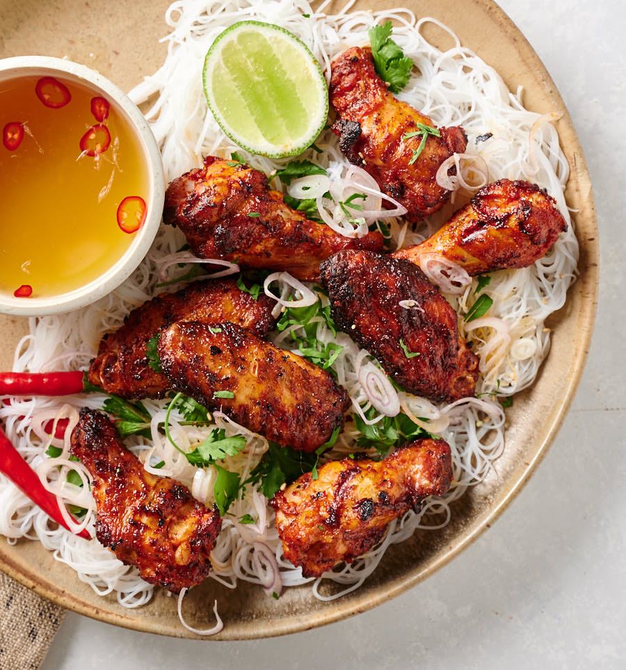 ปีกไก่บน 12ชิ้น ย่างซอสเกาหลี Grilled Korean chicken wings