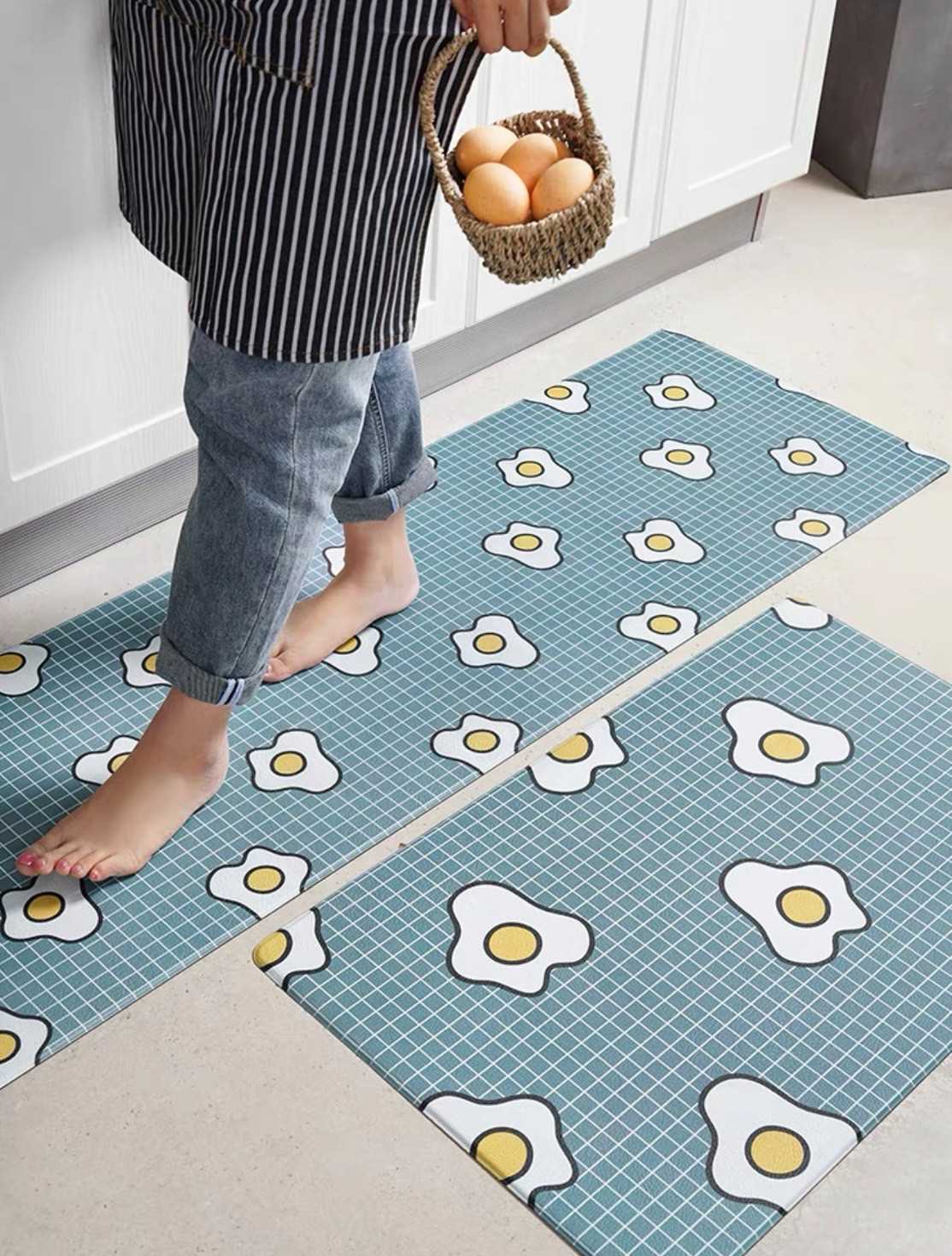 [พร้อมส่ง]  Kitchen Rug : พรมในครัว พรมปูพื้น พรมกันเลอะ พรมไข่ดาว พรมตกแต่งครัว