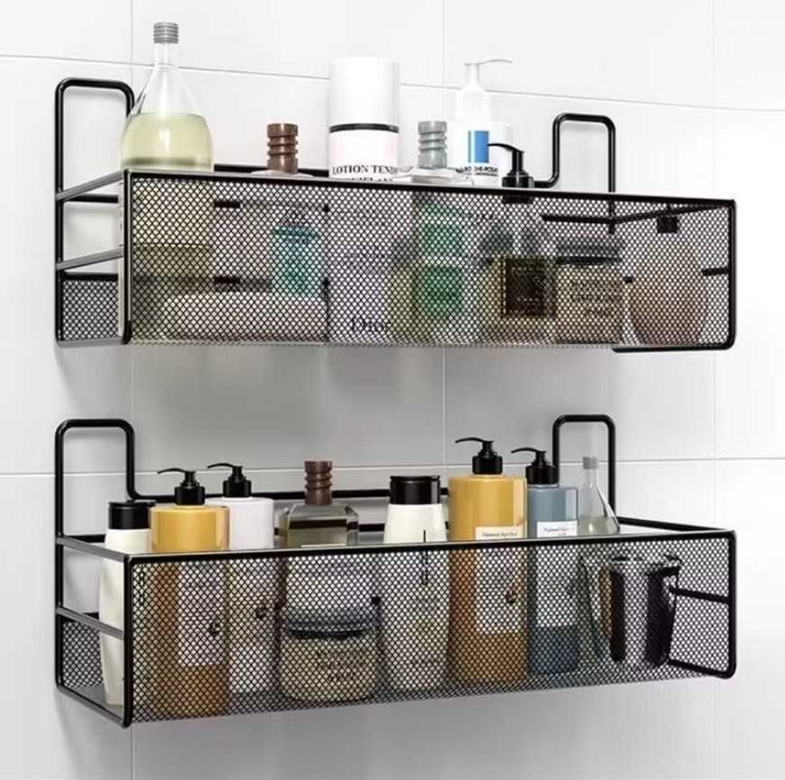 ชั้นวางของ ในห้องน้ำ ทรงสี่เหลี่ยม ยึดติดผนังโดยไม่เจาะ
