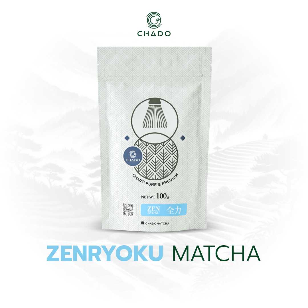 CHADO Zenryoku Matcha ชาโดะ ผงชาเขียวมัทฉะ 100% จากญี่ปุ่น  ขนาด 100 กรัม