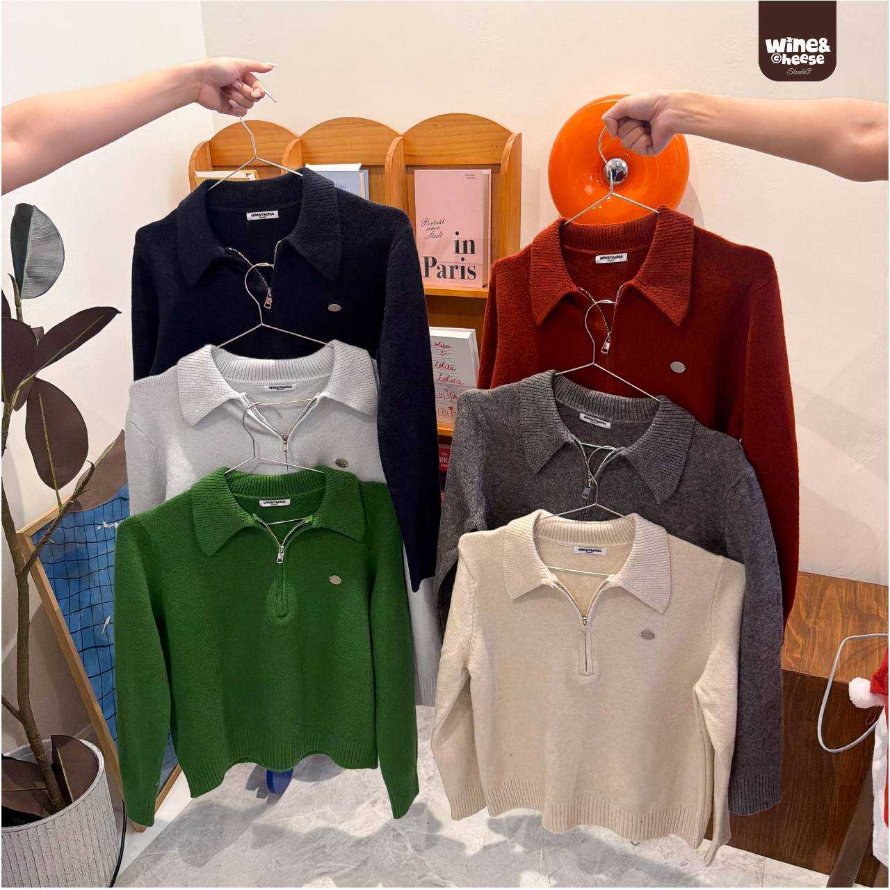 WC Tobi Sweater สเวตเตอร์แขนยาวคอซิป  WC0021