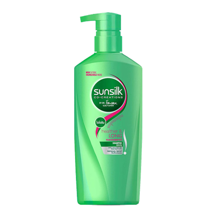 [Unilever] ซันซิล แชมพู เฮลธี้แอนด์ลอง สีเขียว ขนาด 450 มล.