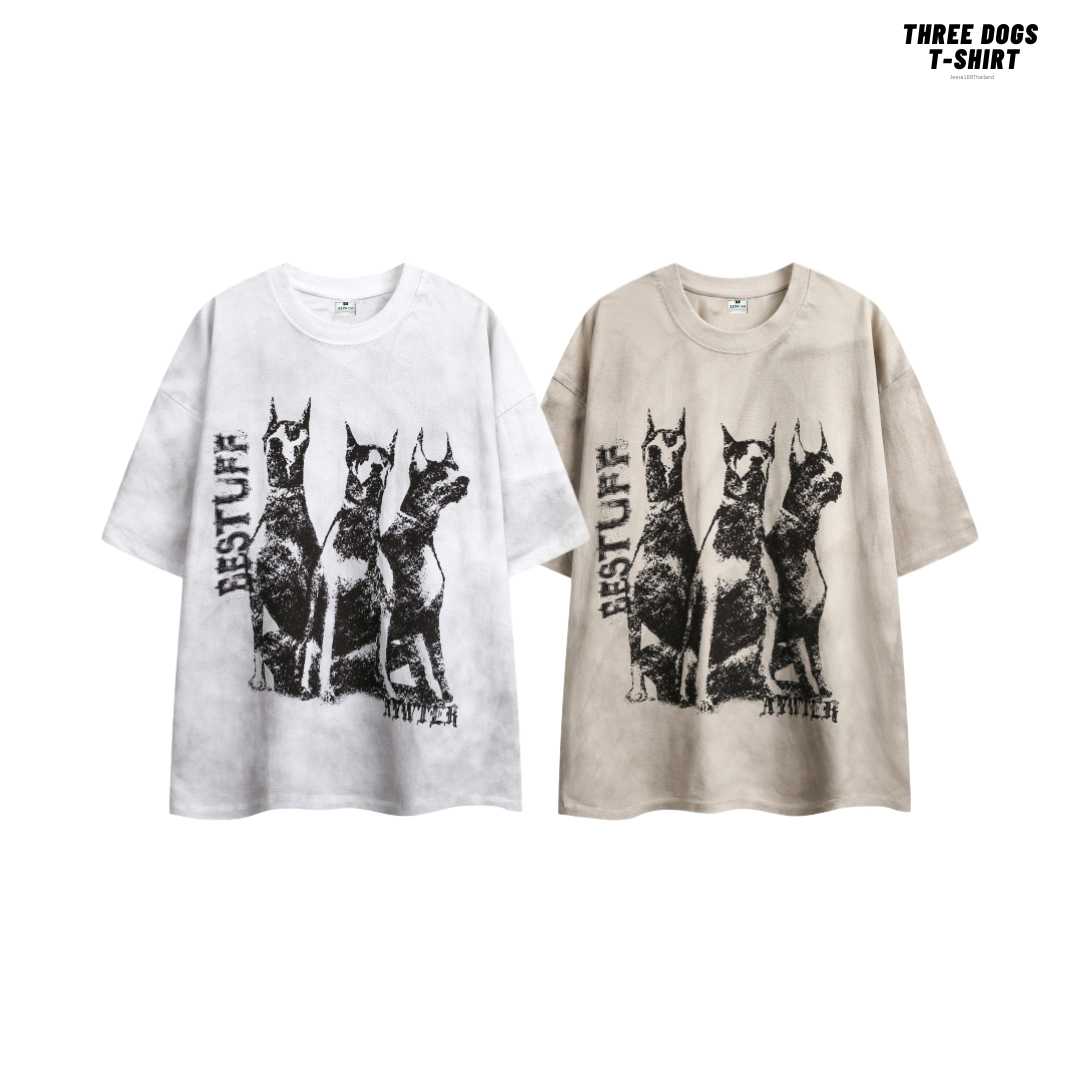 (พรีออเดอร์) Jeera168 | Three Dogs T-Shirt