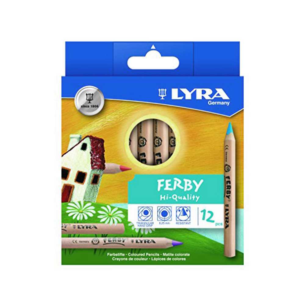 LYRA Ferby Colored Pencils 12 Colors (ดินสอสีไม้จัมโบ้แท่งสั้น 12 แท่ง) 3611120