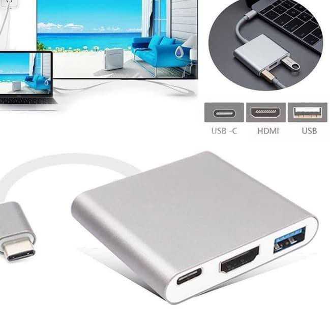 Adapter แปลง Type C to HDMI+USB3.0+PD รุ่น LZ-04V