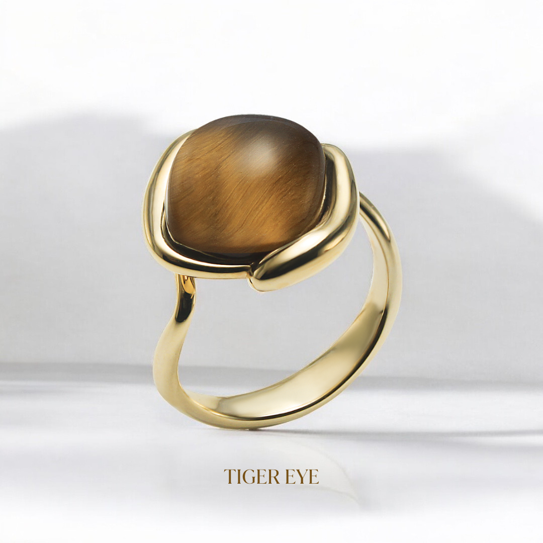 Liber Loop ring - Tiger's Eye