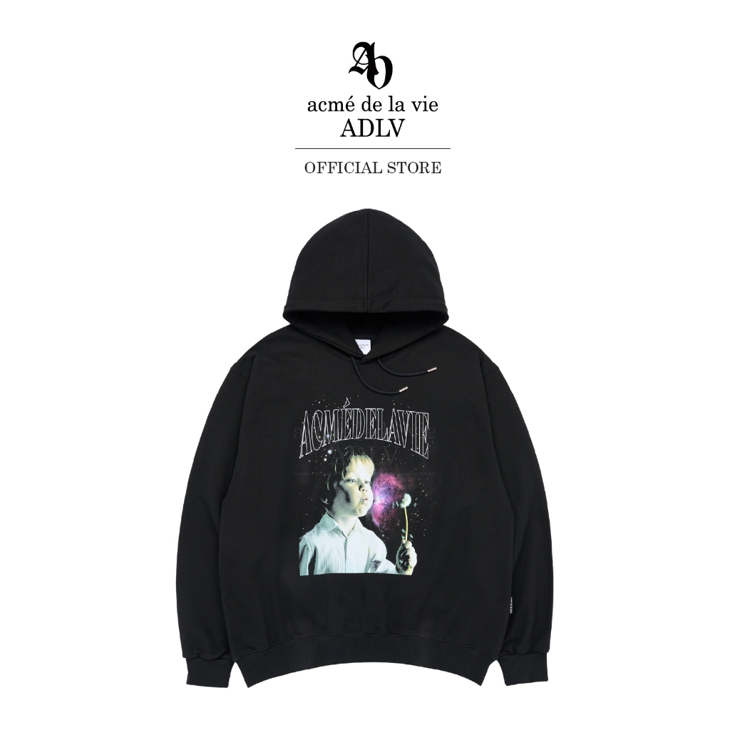 ADLV [acme de la vie] เสื้อฮู้ดดี้แขนยาว รุ่น DTP Dandelion Boy Baby Face Hoodie Black