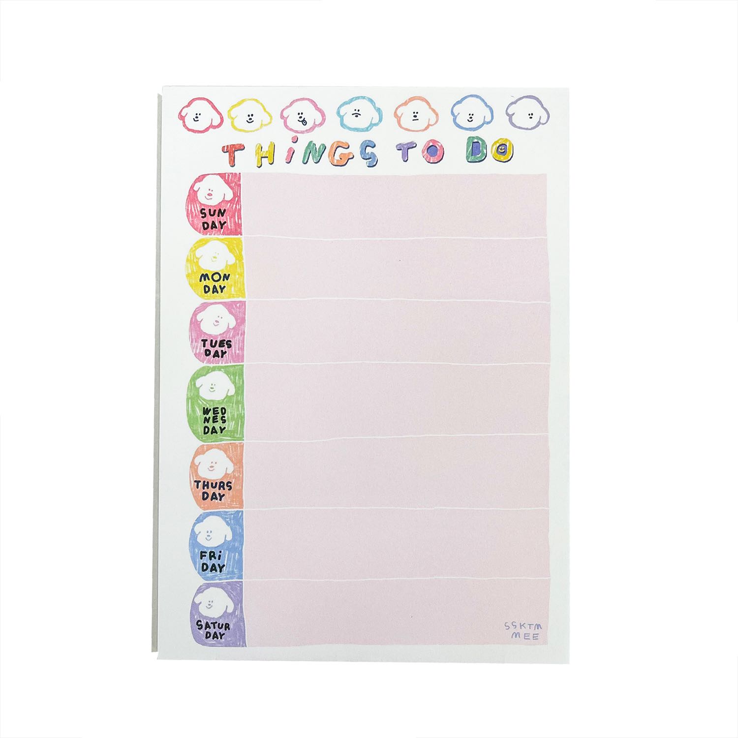 a6 notepad - weekly plan