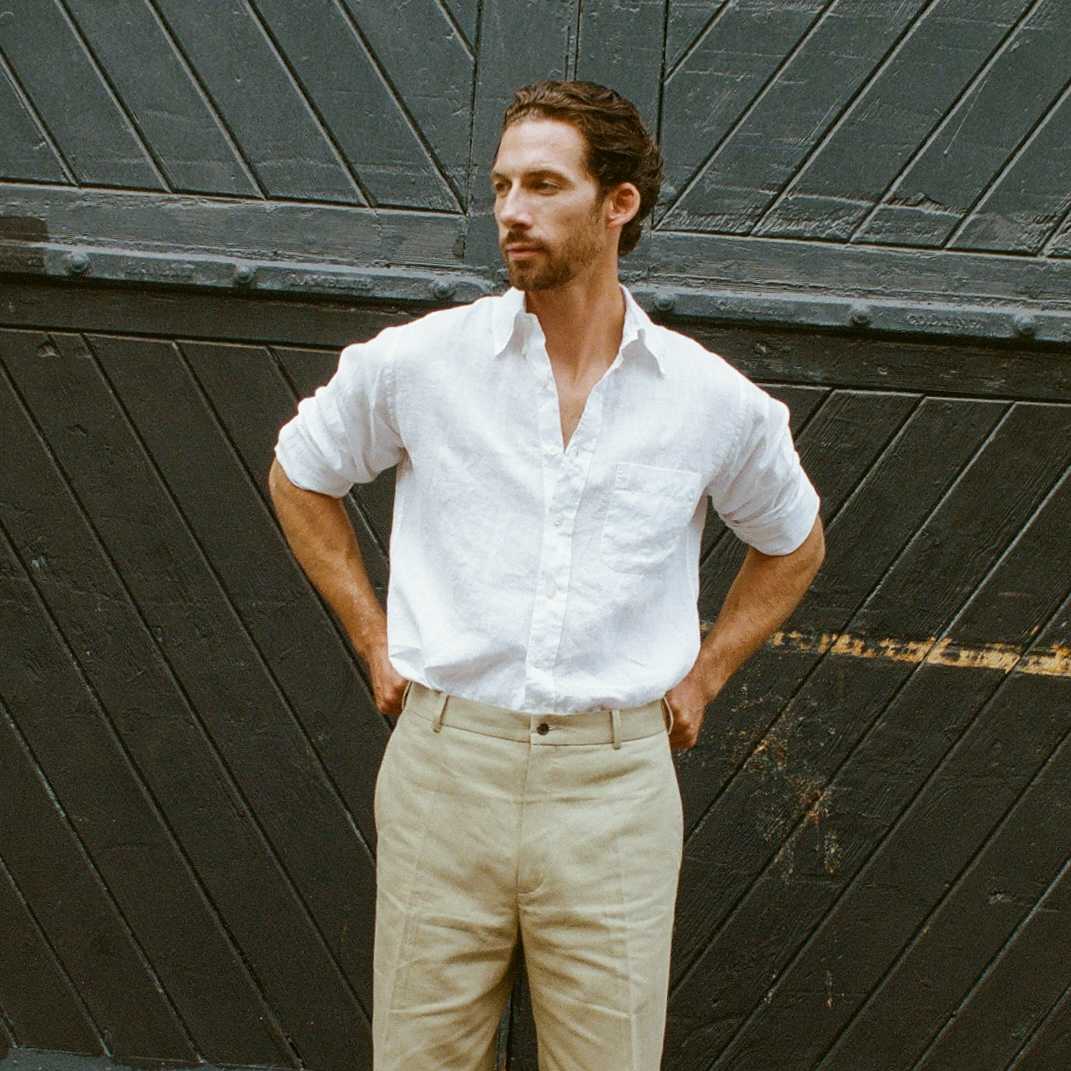 DELON BD loose shirt - White linen