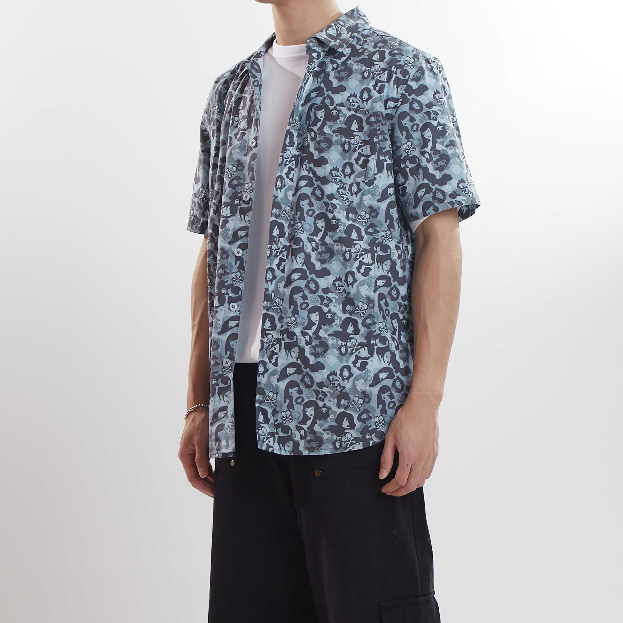 TOKIDOKI เสื้อเชิ้ต CAMOUFLAGE ALL OVER PRINTED SHIRT