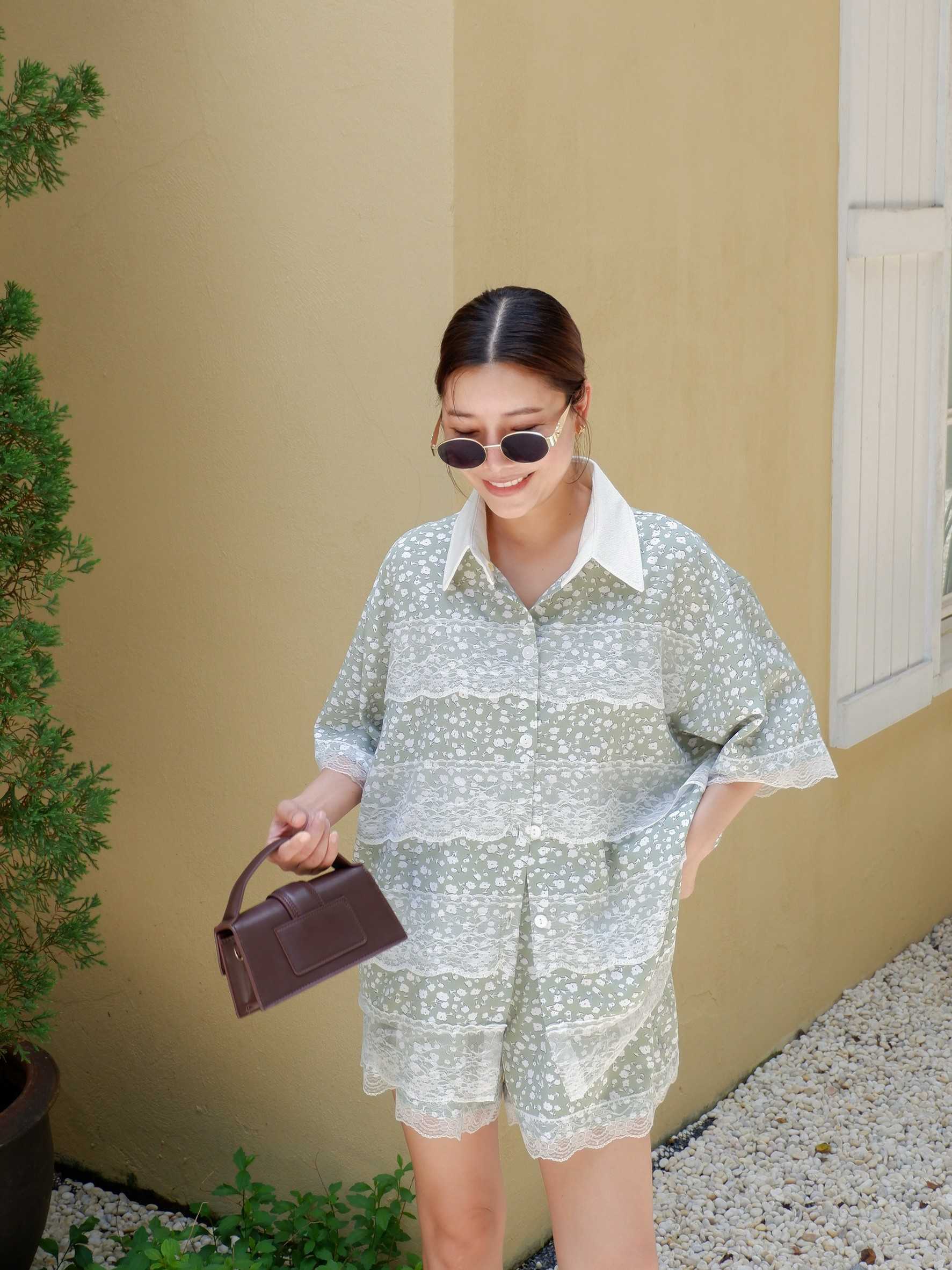 new lace shirt set