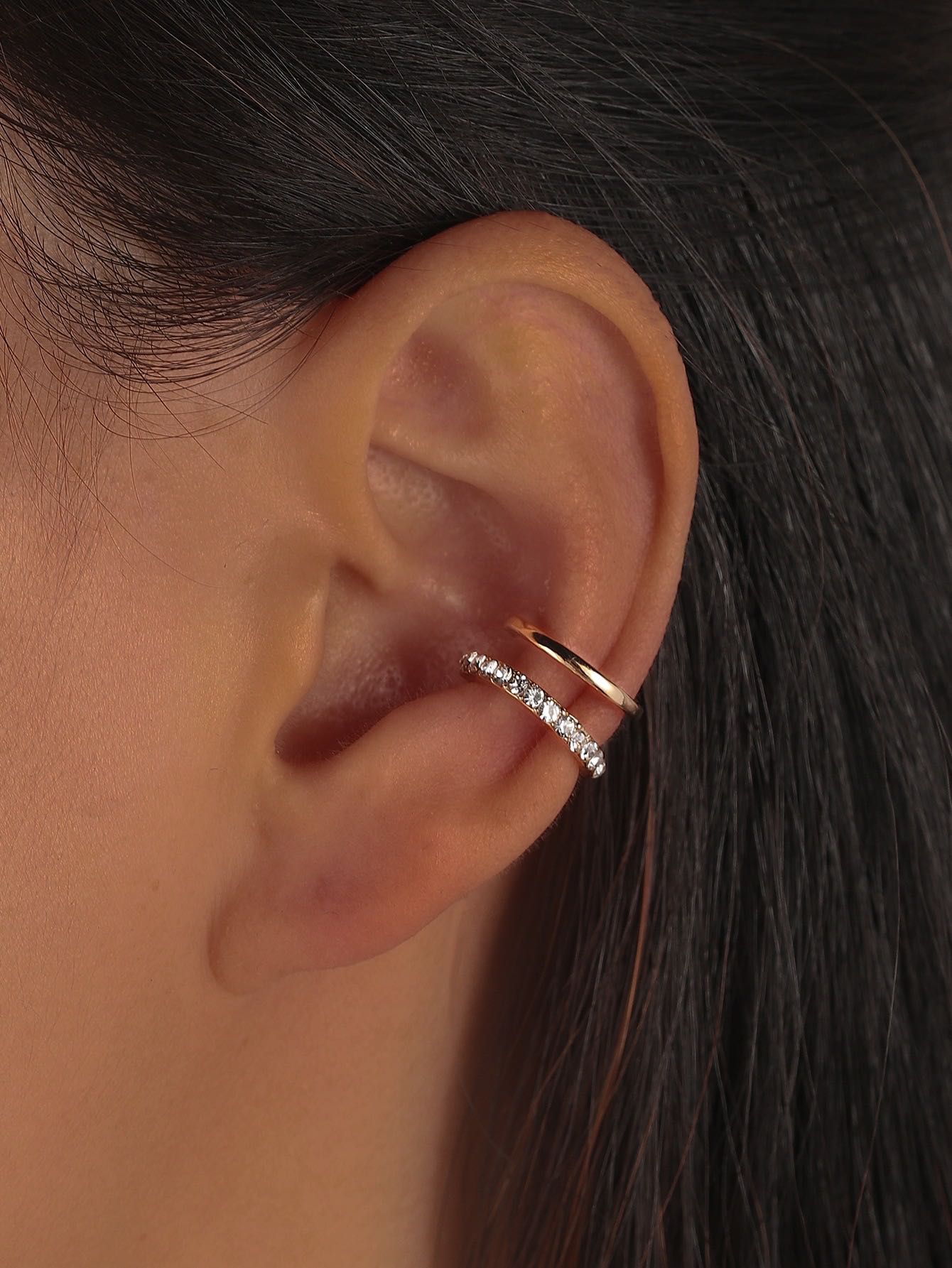 gold rhinstone earcuff