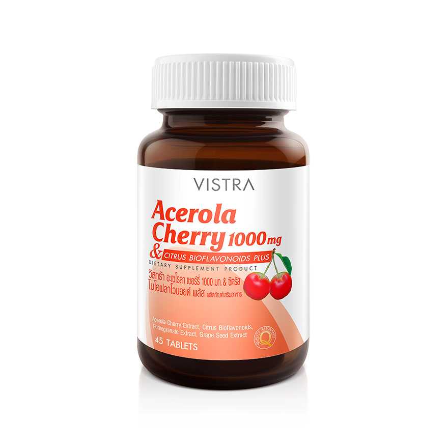 VISTRA Acerola Cherry 1000 mg & Citrus Bioflavonoids Plus 45 เม็ด