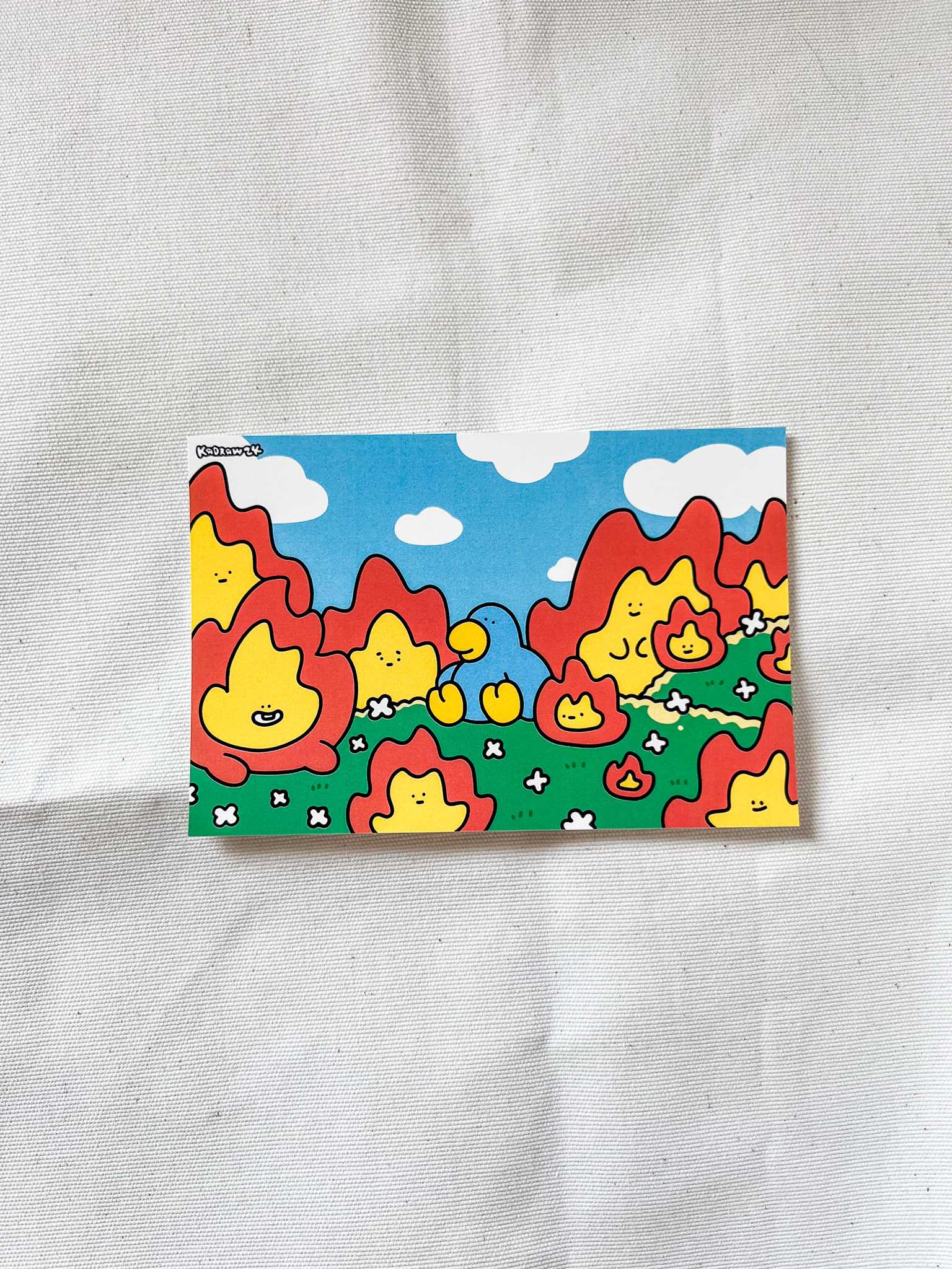 I'm fine postcard