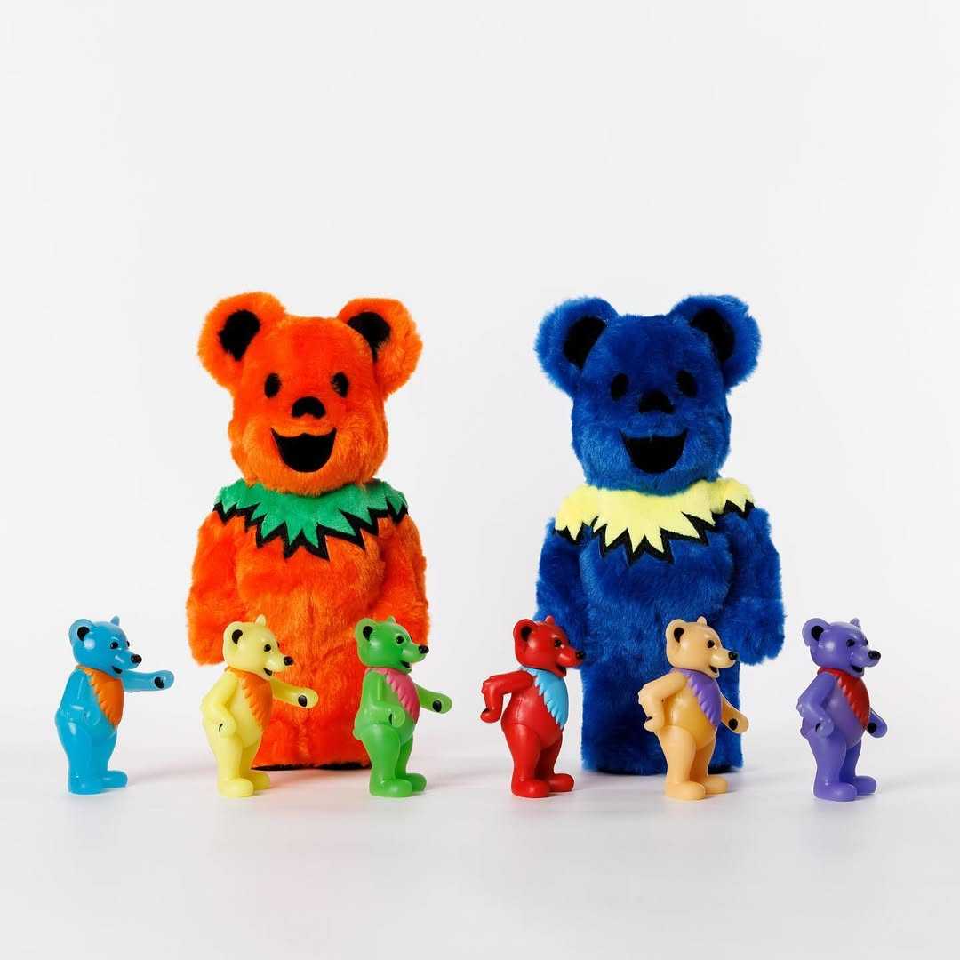 Be@rbrick Grateful Dead Dancing Bears Blue + Orange 400%